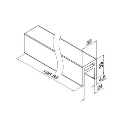 MODELL 6911 | Glasleistenprofil 33 x 39 mm | Länge:...