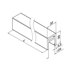 MODELL 6911 | Glasleistenprofil 33 x 39 mm | Länge:...