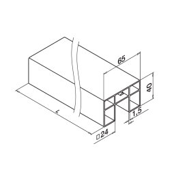 MODELL 6924 | Glasleistenprofil 65 x 40 mm | Länge:...