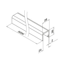 MODELL 6961 | U-Form Glaskantenschutzprofil 28x26x2 mm |...