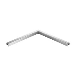 MODELL 6361 | 90° Verbinder für U-Form Glaskantenschutz-Profil 28x26x2 mm | Nut 24x24 mmfür Glasstärke 8 - 21,52 mm | 500x500 mm | V4A | geschliffen