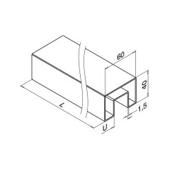 MODELL 6924 | Glasleistenrohr 60x40mm | Länge: 5 m |...