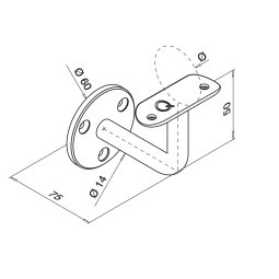 MODELL 0100 | Handlaufhalter | Wandmontage |V2A |...