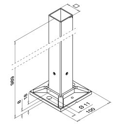 MODELL 4972 | Geländerpfosten | aus Rohr 40 x 40 x2...