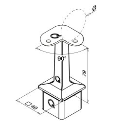 MODELL 4710 | Rohrstütze 90° | für...