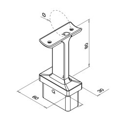 MODELL 4711 | Handlaufhalter| Pfosten 60 x 30 x 2,6 mm |...