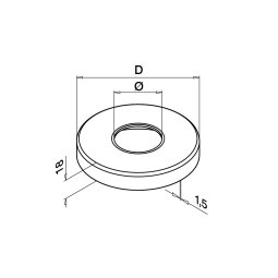 MODELL 0512 | Abdeckrosette | Ø 105 mm | V4A | für Ø 42,4 mm Geländerpfosten | hochglanzpoliert