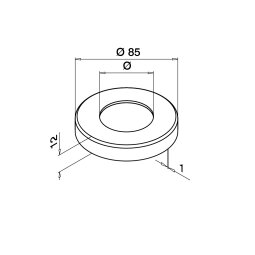 MODELL 0516 | Abdeckrosette | Ø 85mm | V2A |...