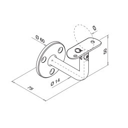 MODELL 0102 | Handlaufhalter mit Gelenk für...