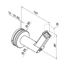 MODELL 9350 | Handlaufhalter für Glasbefestigung |...