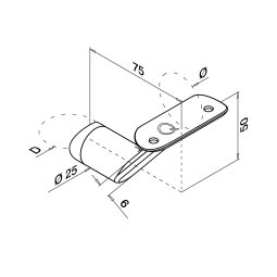 MODELL 0124 | Handlaufhalter für Pfostenbefestigung...