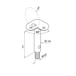 MODELL 0810 | Handlaufhalter 90° | M10 | V2A |...