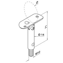 MODELL 0818 | Handlaufhalter mit Gelenk | M10 | V4A |...