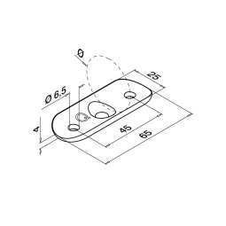 MODELL 1810 | Handlauf-Anschlussplatte | Lochabstand 45mm...