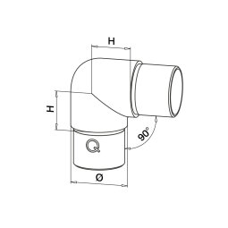 MODELL 0303 | Rohrverbinder 90° | abgerundet | V4A | für Rohr Ø 42,4x2,0 mm | hochglanzpoliert