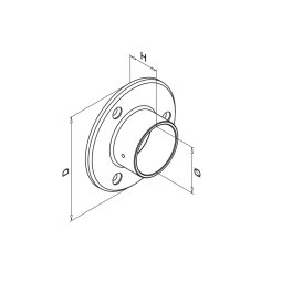 MODELL 0505 | Wandflansch | V2A | für Ø 42,4...