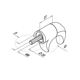 MODELL 0860 | Halter | V2A | für Ø 42,4 mm Geländerpfosten