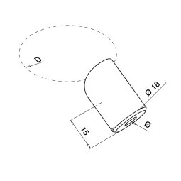 MODELL 7401 | Drahtseil-Stopper | für Drahtseil Ø 3,2-4 mm | V4A | für Ø 42,4 mm Geländerpfosten |35° Abwärts