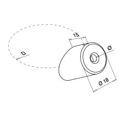 MODELL 7401 | Drahtseil-Stopper | für Drahtseil Ø 3,2-4 mm | V2A | für Ø 42,4 mm Geländerpfosten | 35 ° Aufwärts