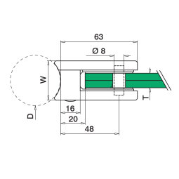 MODELL 2500 | Glasklemme | 63 x 45 mm | für...